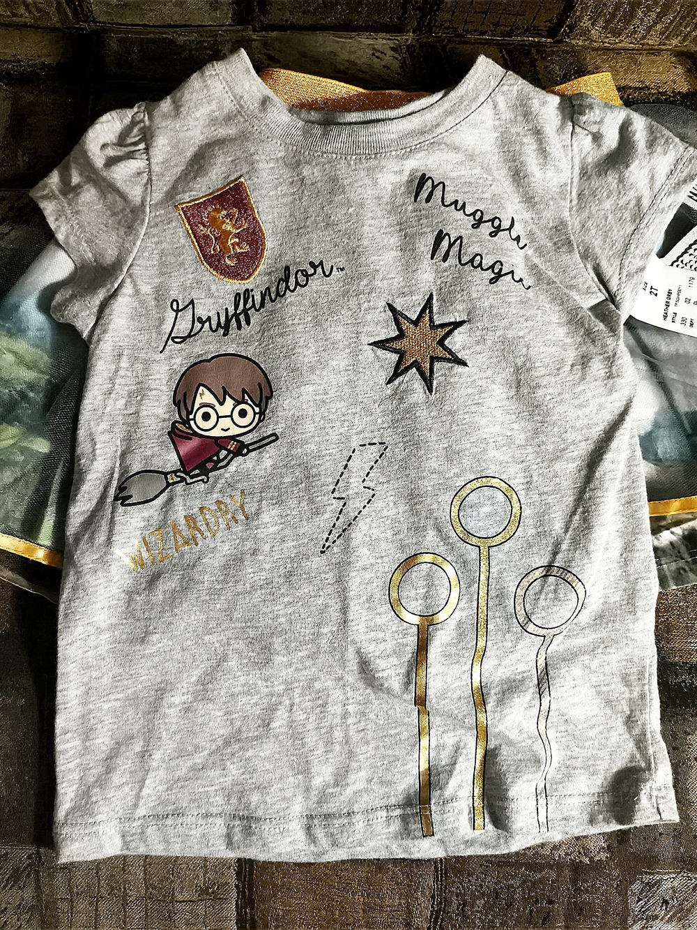 Girls 2T Harry Potter Griffendor Heather Grey Shirt and Skirt with Tulle